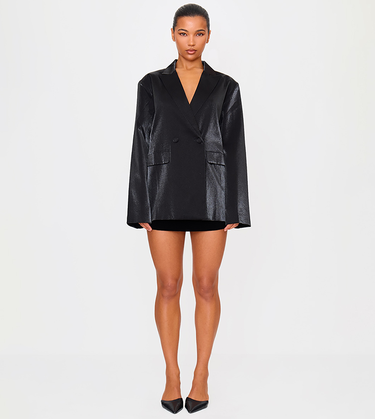 Satin Look Oversized Blazer