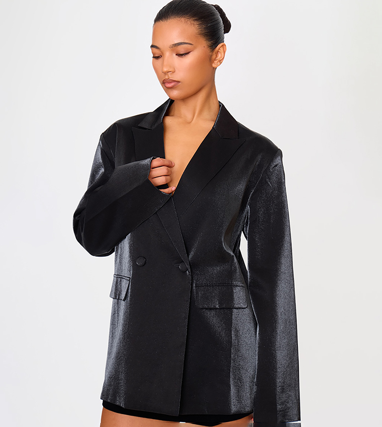 Satin Look Oversized Blazer