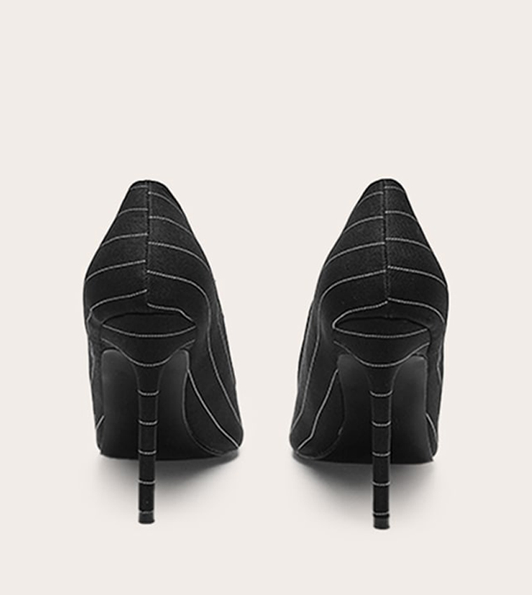 Pinstriped Pointed Toe Pumps