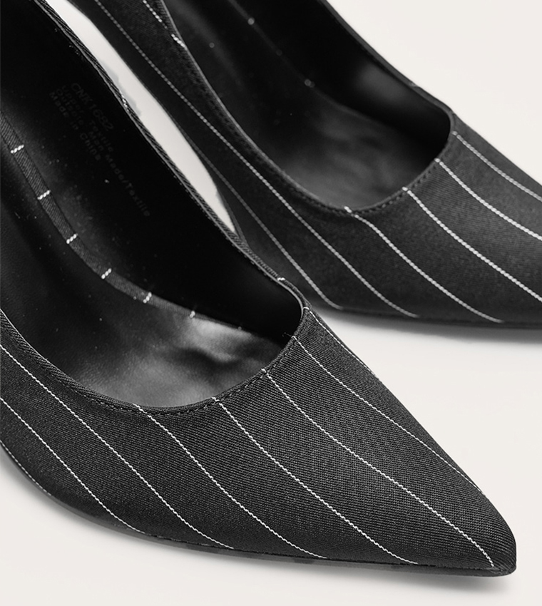 Pinstriped Pointed Toe Pumps