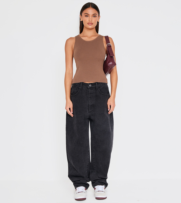 Fine Knit Racer Neck Top