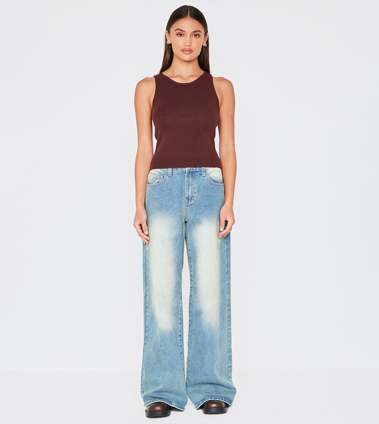 Fine Knit Racer Neck Top