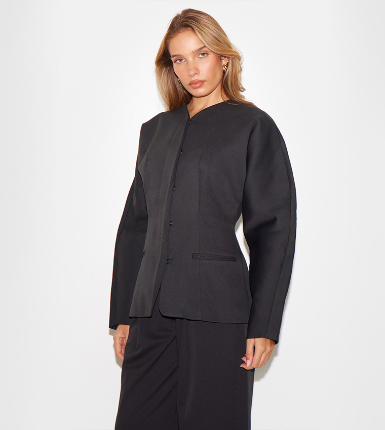 Premium Woven Tailored Wide Leg Pleated Trousers