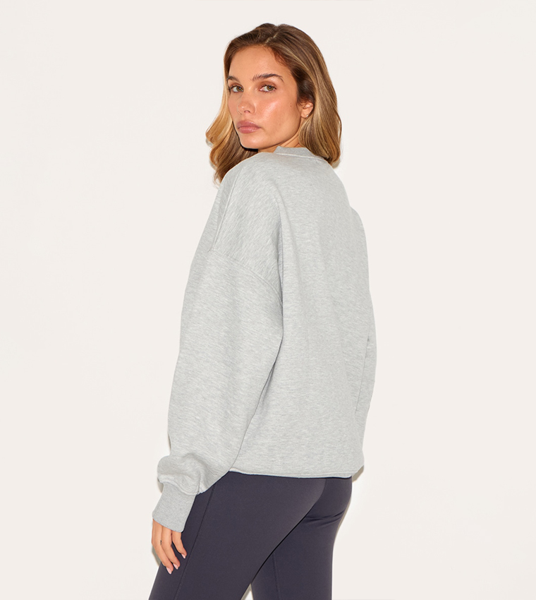Athens Embroidered V-Neck Sweatshirt
