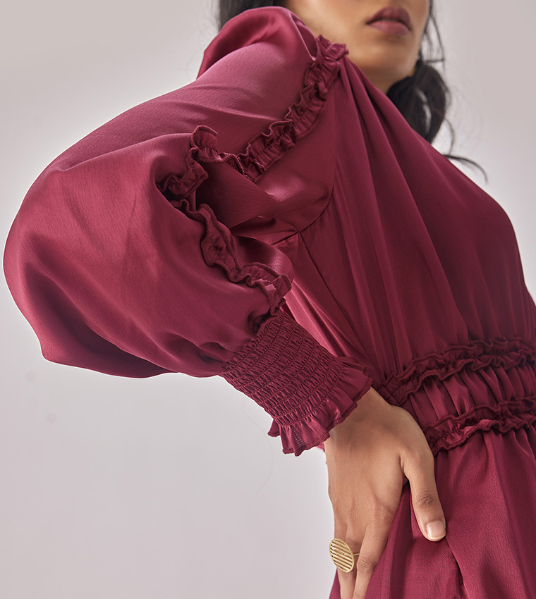 Solid Stain Tiered Dress