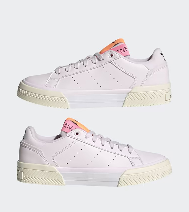 Pink and clearance white adidas sneakers