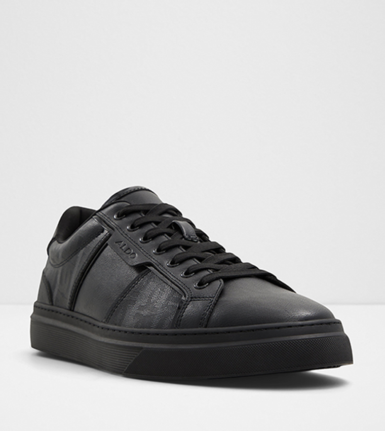 Aldo black leather sneakers hot sale
