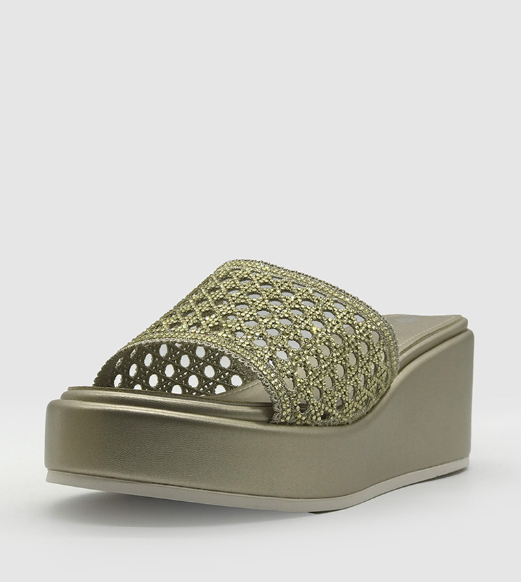 Embellished Wedge Sandals