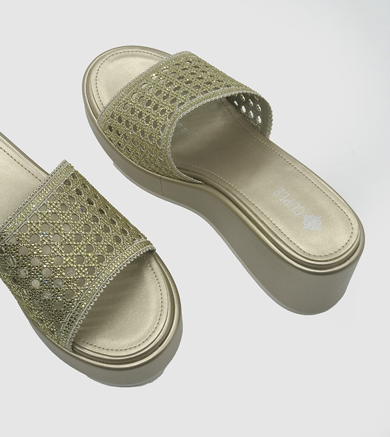 Embellished Wedge Sandals