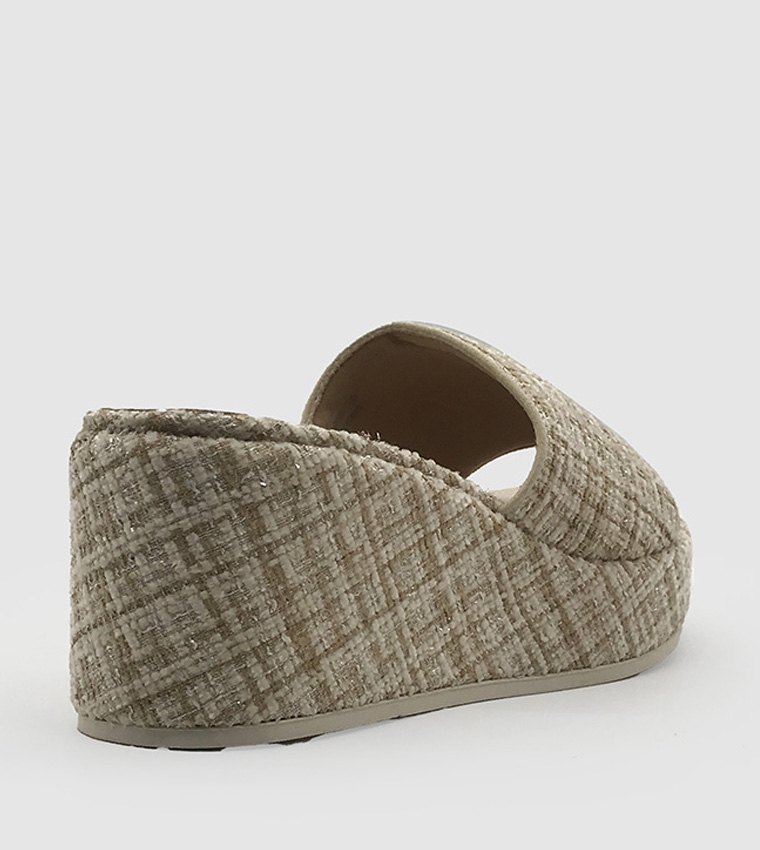 Tweed Wedge Sandals
