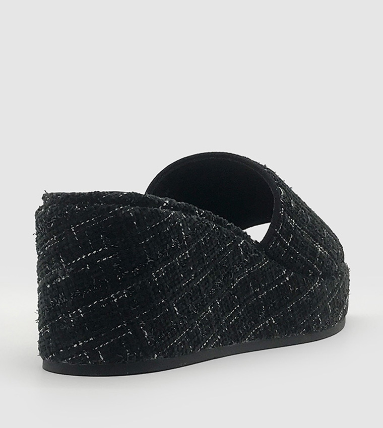 Tweed Wedge Sandals
