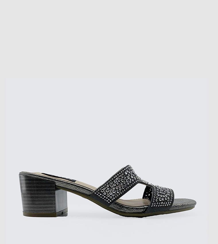 Embellished Block Heel Sandals