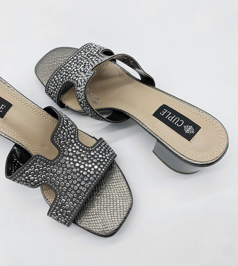 Embellished Block Heel Sandals