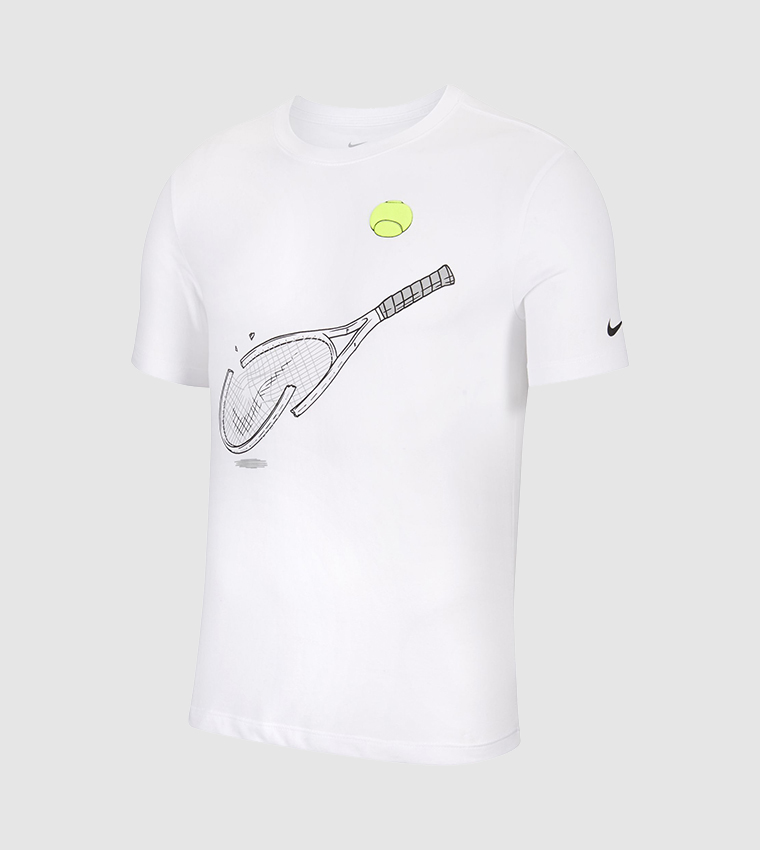 M Nkct Tee Dfct Racquet Gfx-White