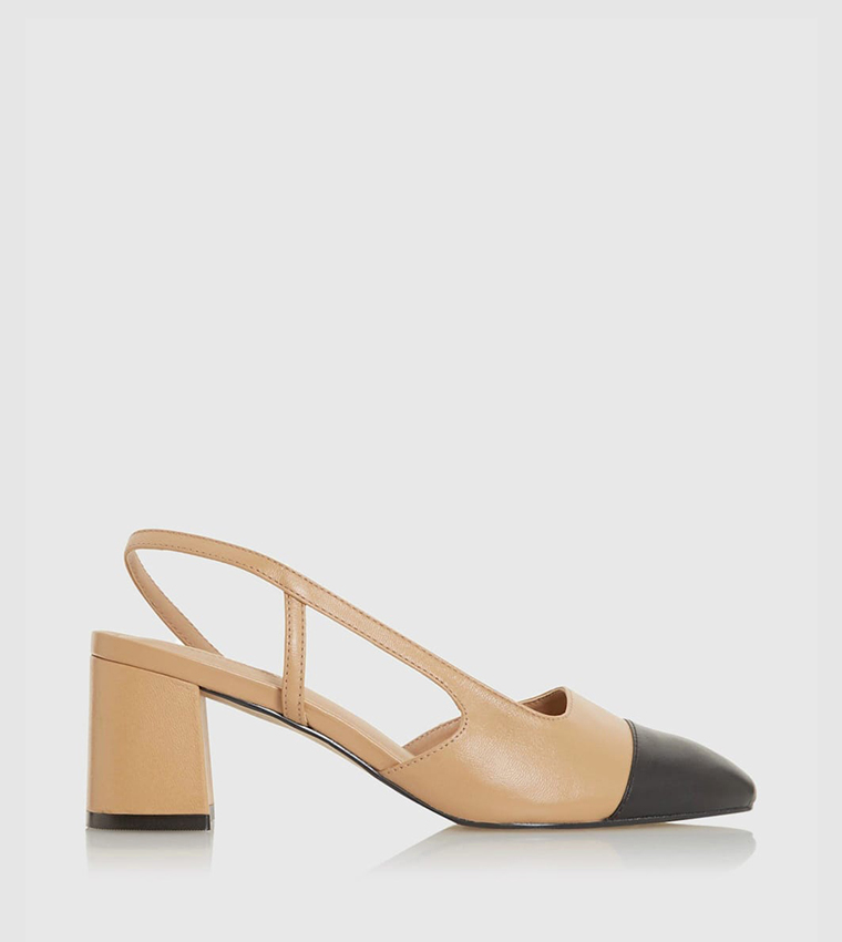Buy Dune London Crofts Block Heel Slingback Pumps In Brown