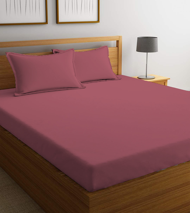 3 قطع شرشف سرير سوبر كينج فائق النعومة مع 2 غطاء وسادة ، موف ، 200x200 + 30 سم