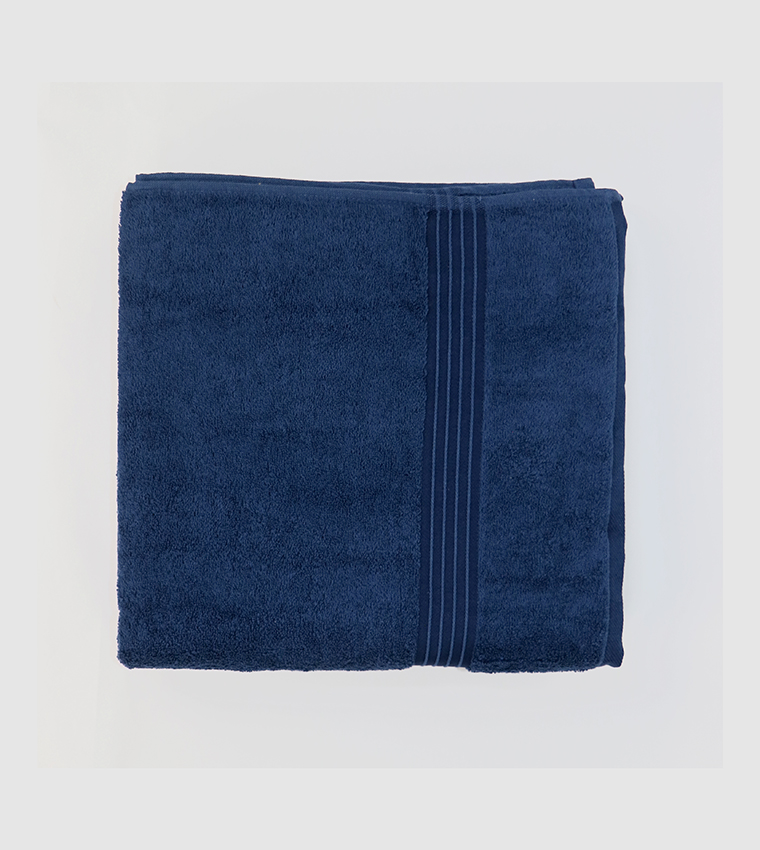 Pack of 2 Bath Towel, Navy Blue, 70x140cm