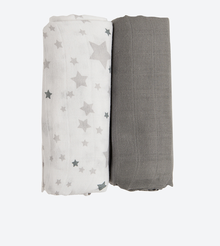 Buy R B Kids Star Pattern Unisex Blanket Set 2 Pcs Multi In Multiple Colors 6thStreet Bahrain