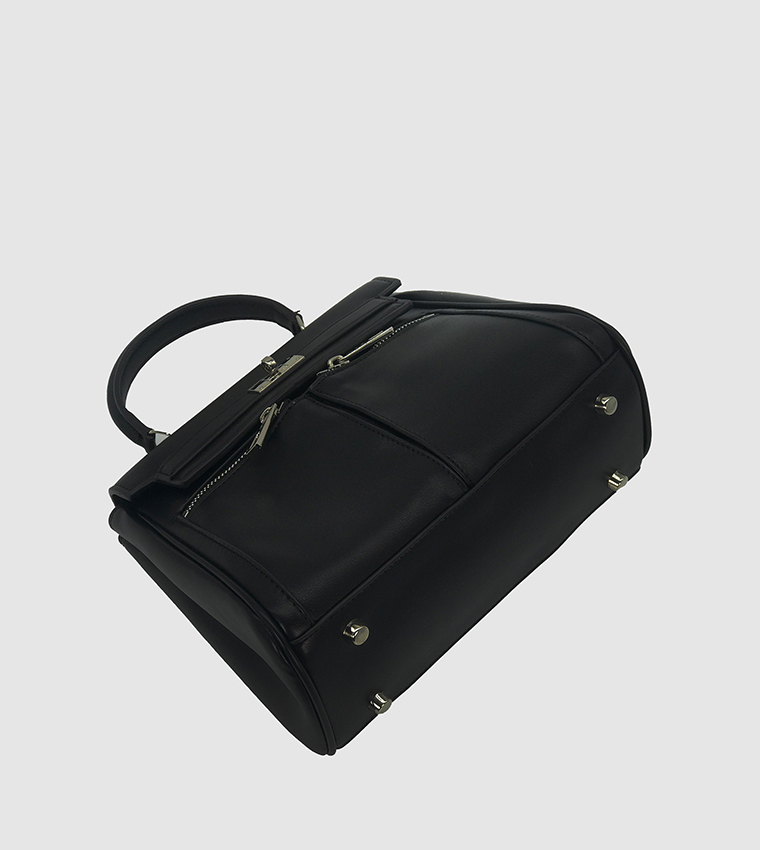 Textured Flap Satchel Bag