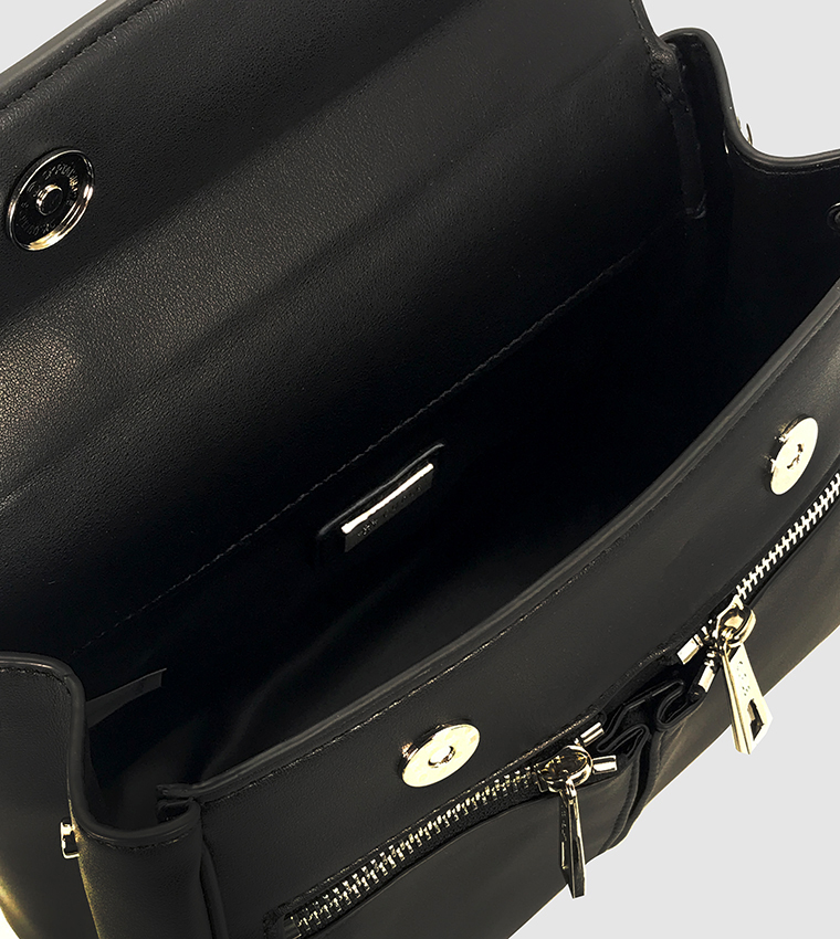 Textured Flap Satchel Bag