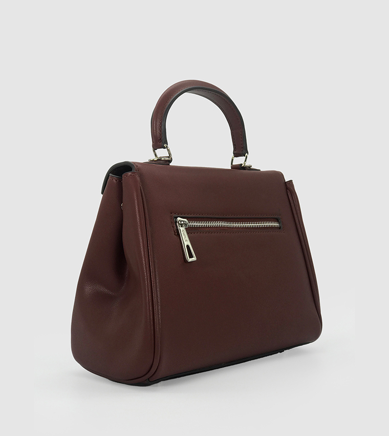 Textured Flap Satchel Bag