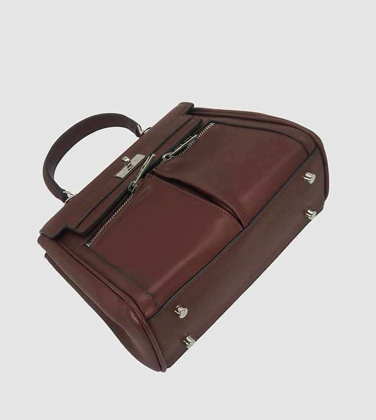 Textured Flap Satchel Bag