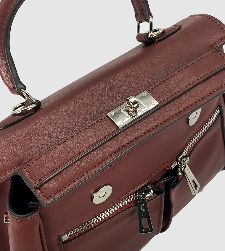 Textured Flap Satchel Bag