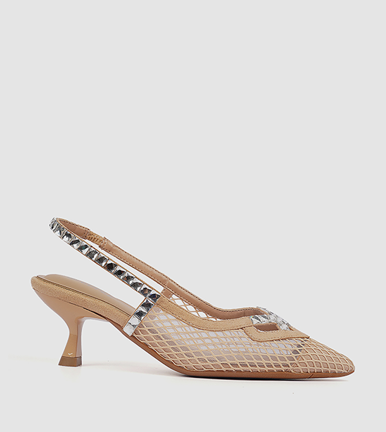 Embellished Slingback Pumps