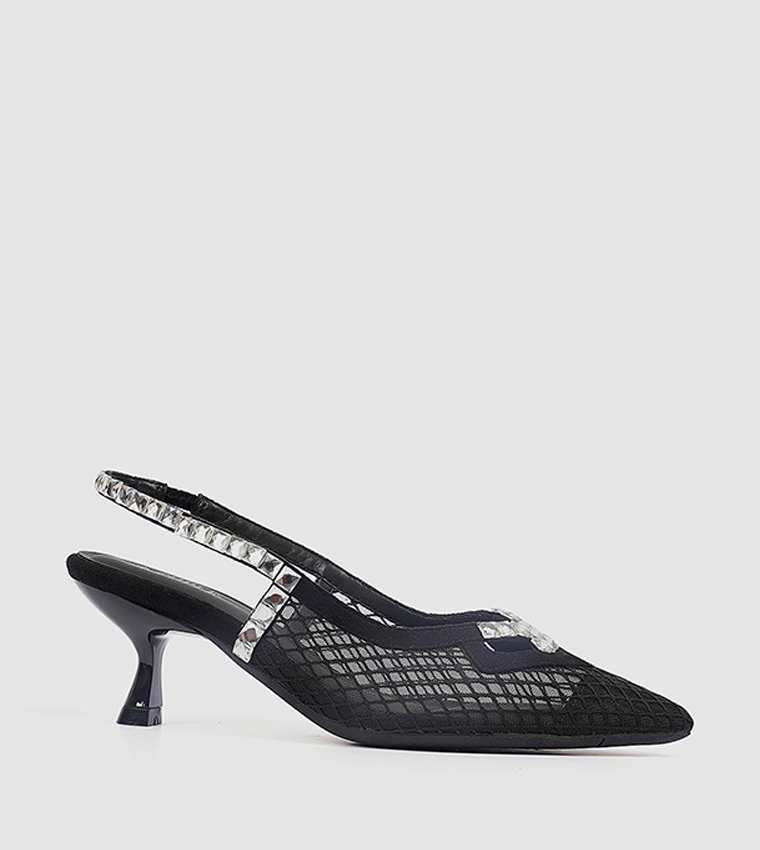 Embellished Slingback Pumps