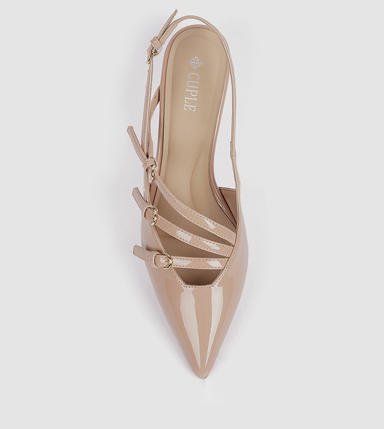 Buckle Detail Slingback Pumps