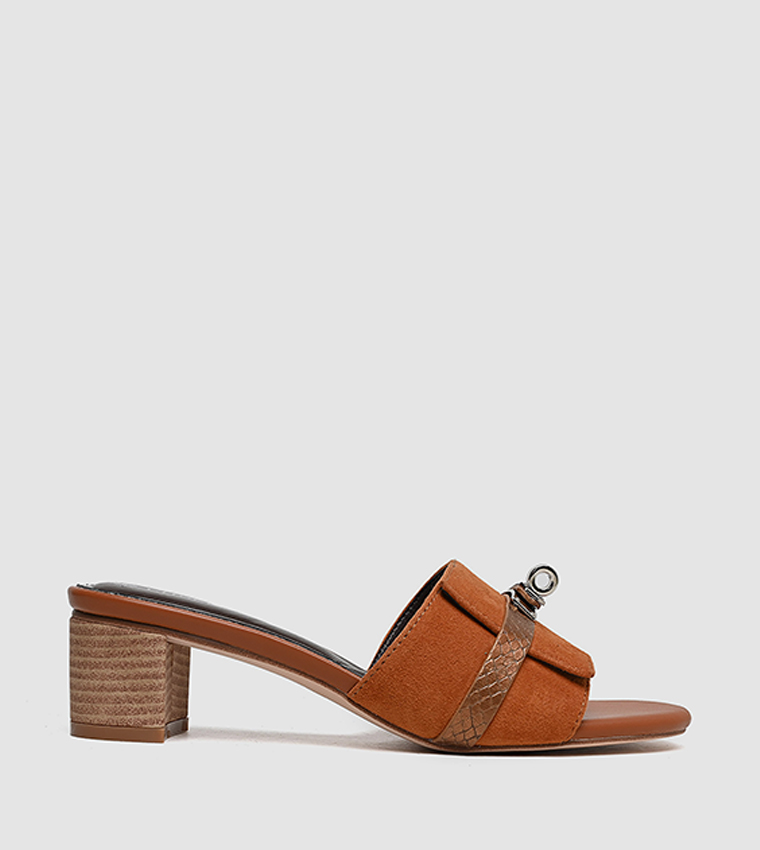 Accessorized Block Heel Sandals