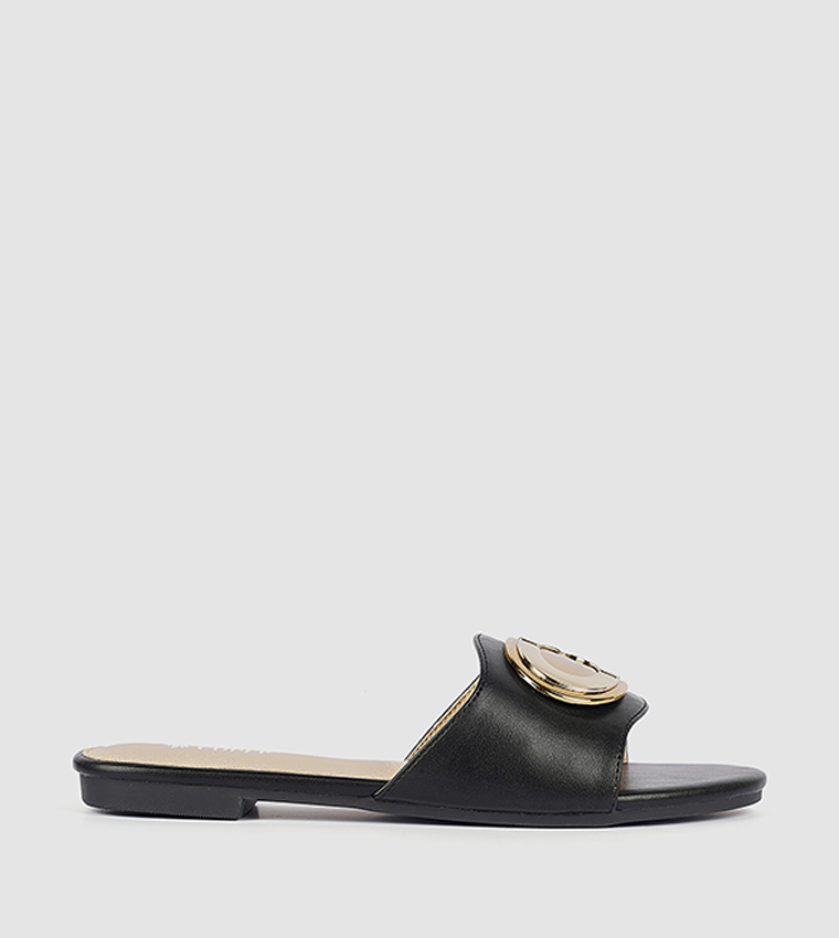 Metal Detail Flat Sandals
