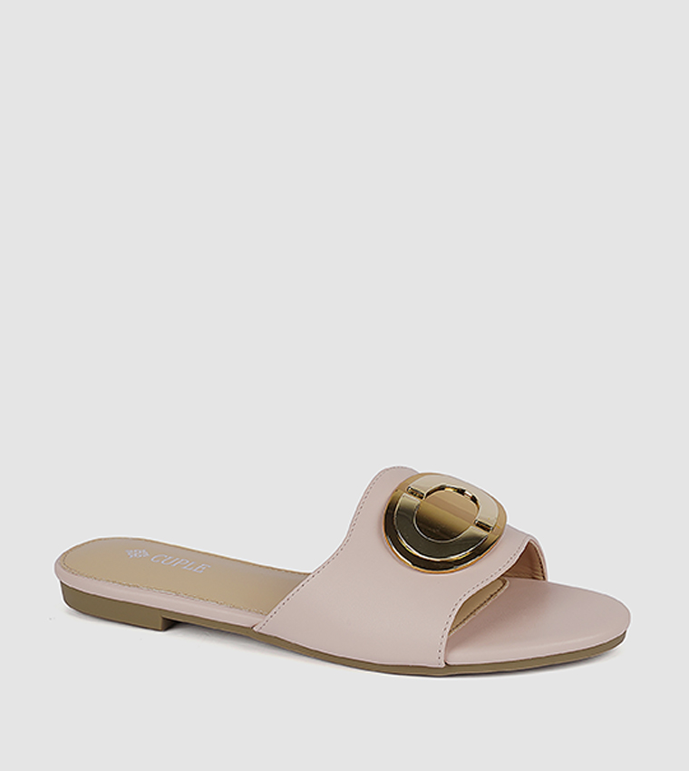 Metal Detail Flat Sandals