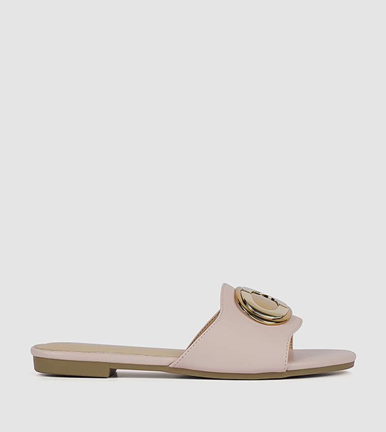 Metal Detail Flat Sandals