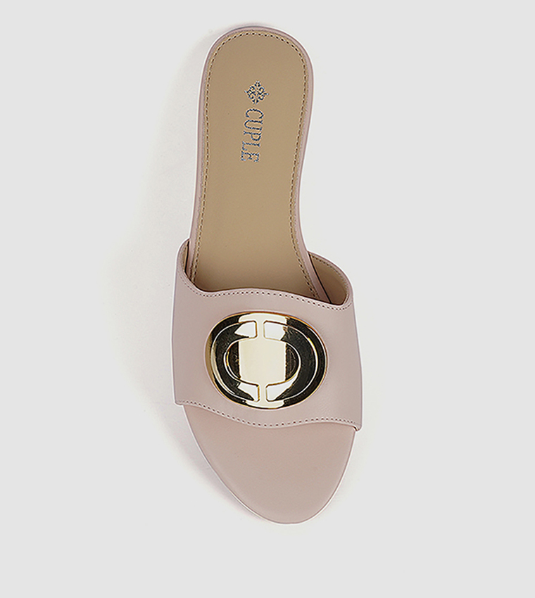 Metal Detail Flat Sandals