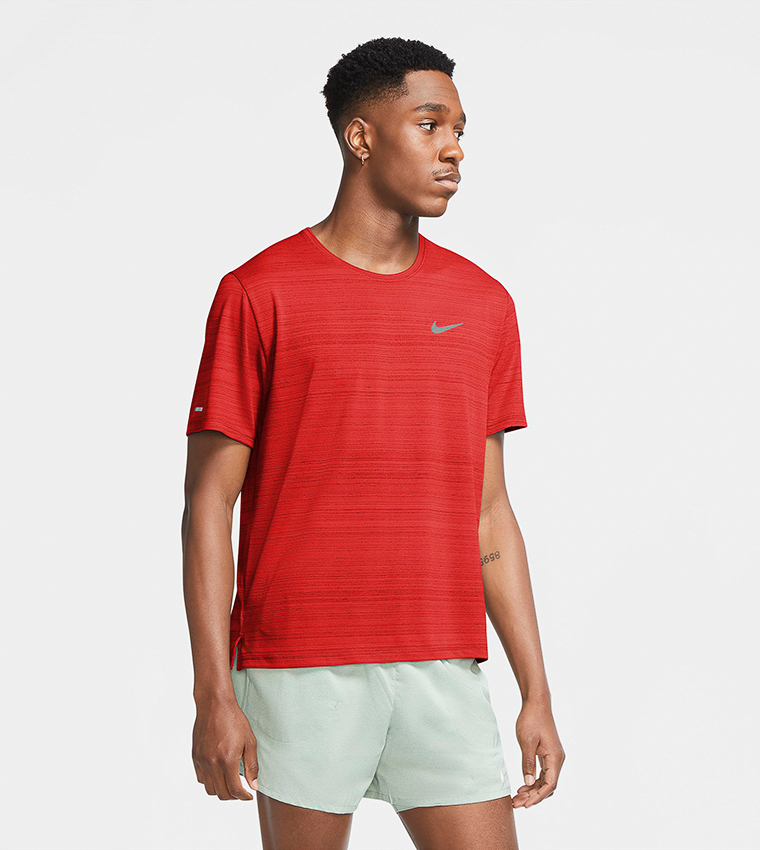 Buy Nike M Nk Df Miler Top Ss Red In Red 6thStreet Oman