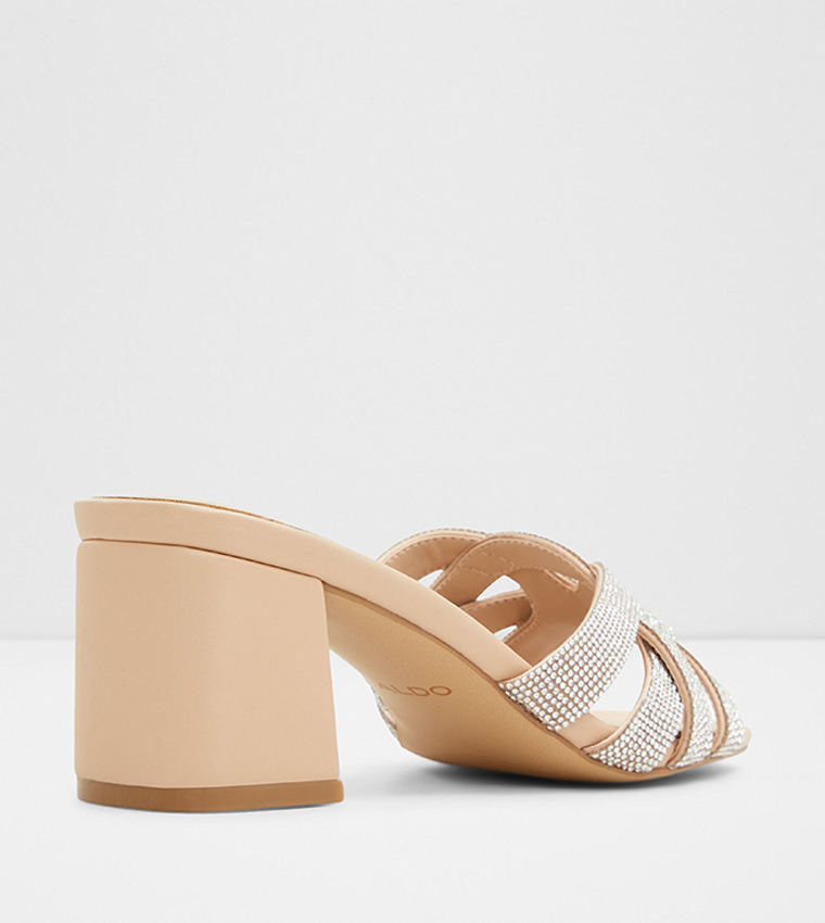 CURTSY Embellished Block Heel Sandals