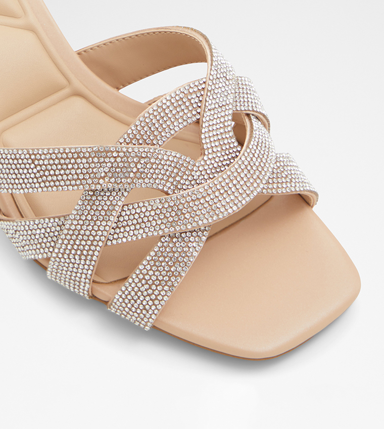 CURTSY Embellished Block Heel Sandals