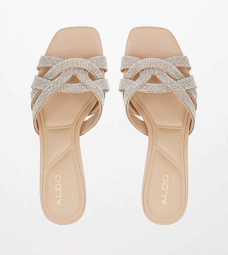 CURTSY Embellished Block Heel Sandals