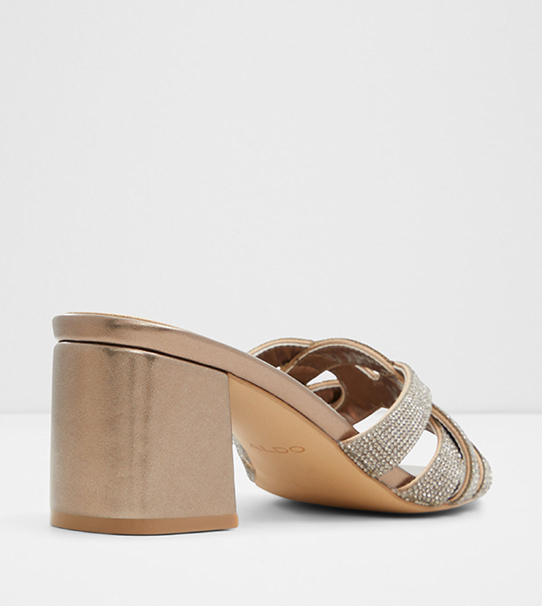 CURTSY Embellished Block Heel Sandals