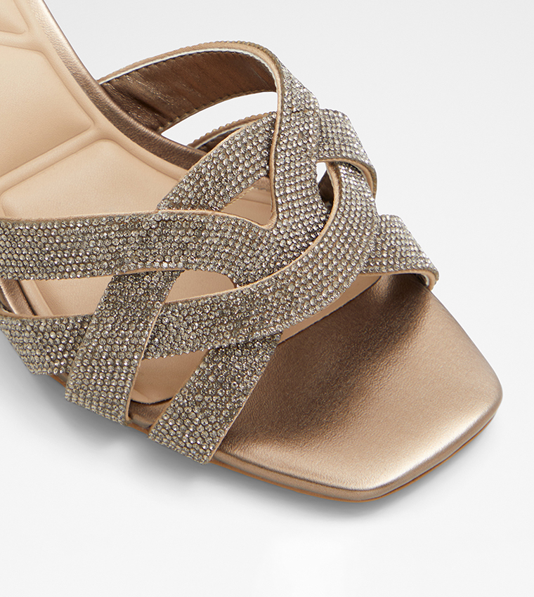 CURTSY Embellished Block Heel Sandals