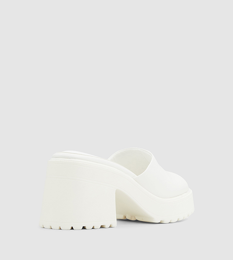 platform white chunky heels
