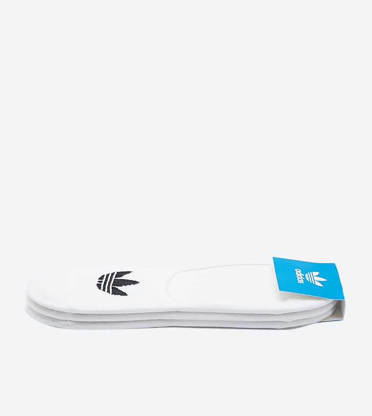 Buy Adidas Brand Logo Details No Show Socks 3 Pcs White In White 6thStreet Bahrain