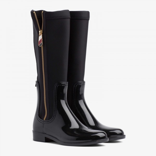 tommy hilfiger long rain boots