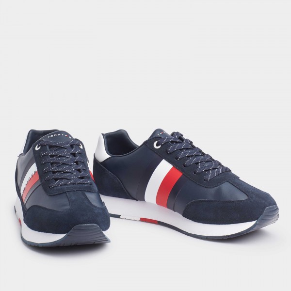 tommy hilfiger leather lace up trainers