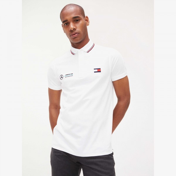 Buy White Mercedes Benz Logo Slim Fit Polo For Men Online Tommy