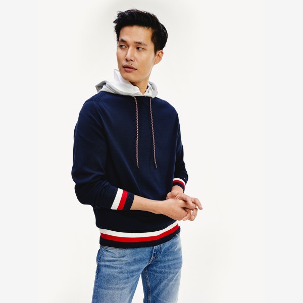 tommy hilfiger signature tape cuff sweatshirt
