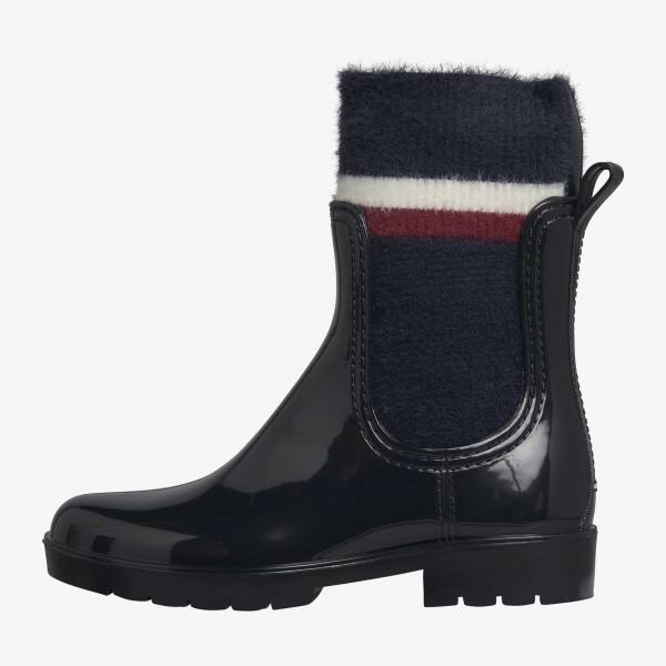 tommy hilfiger short rain boots