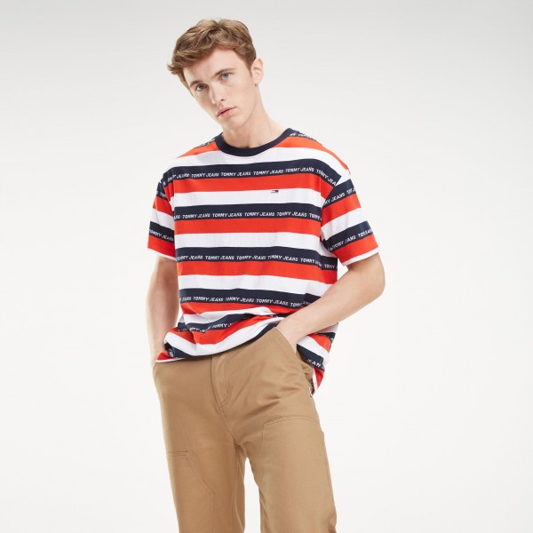 tommy jeans multi logo t shirt