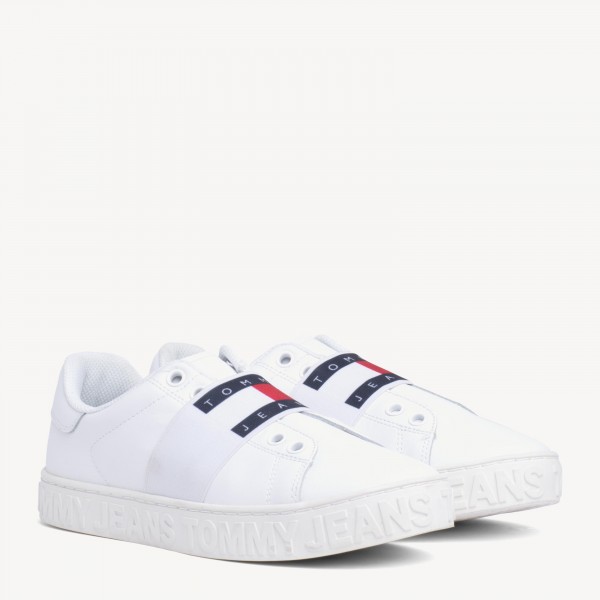 tommy hilfiger embossed leather trainers